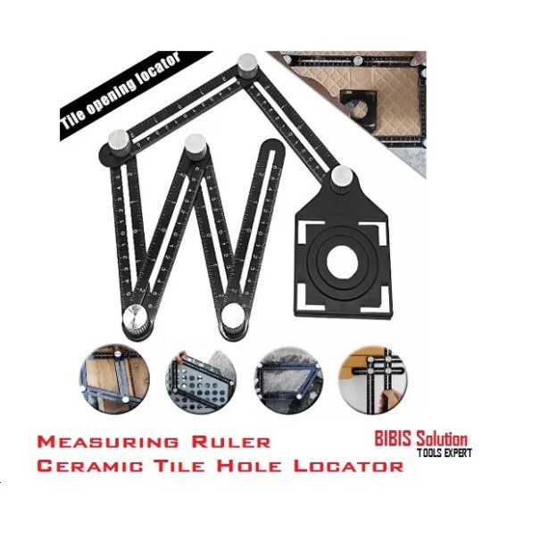 

Penggaris Template Mal Titik Panduan Pelubangan Keramik Marmer Granit Hole Locator Six Fold Ruler