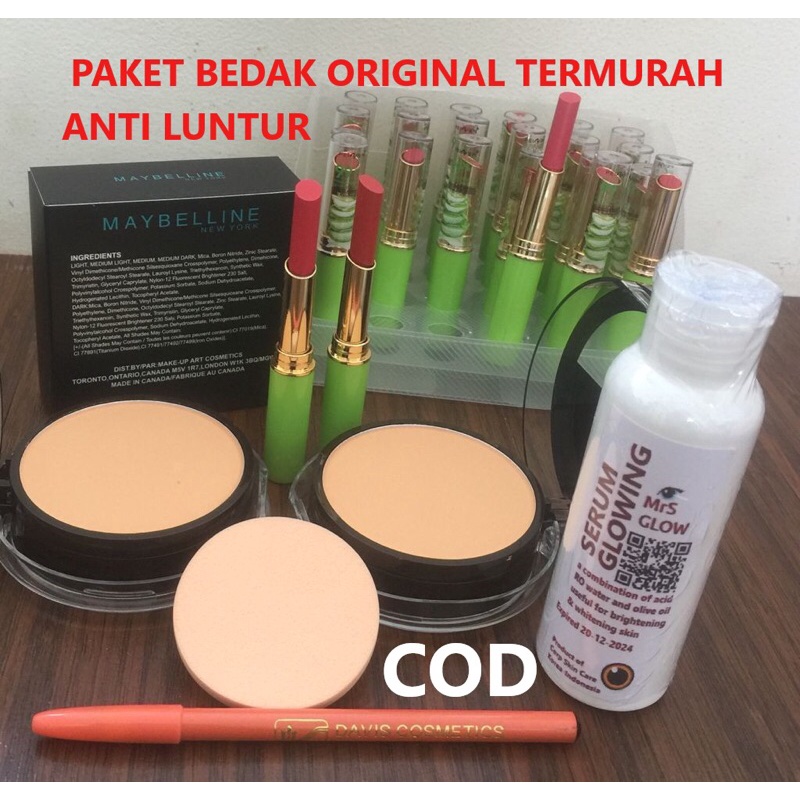 Jual bedak artis glowing tahan air anti luntur sepaket lengkap | Shopee