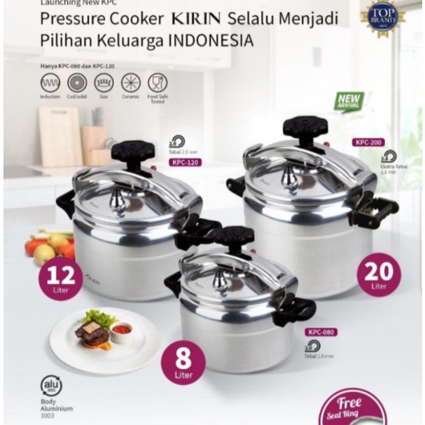 KIRIN Panci Presto Pressure Cooker 20 Liter KPC 200 KPC-200