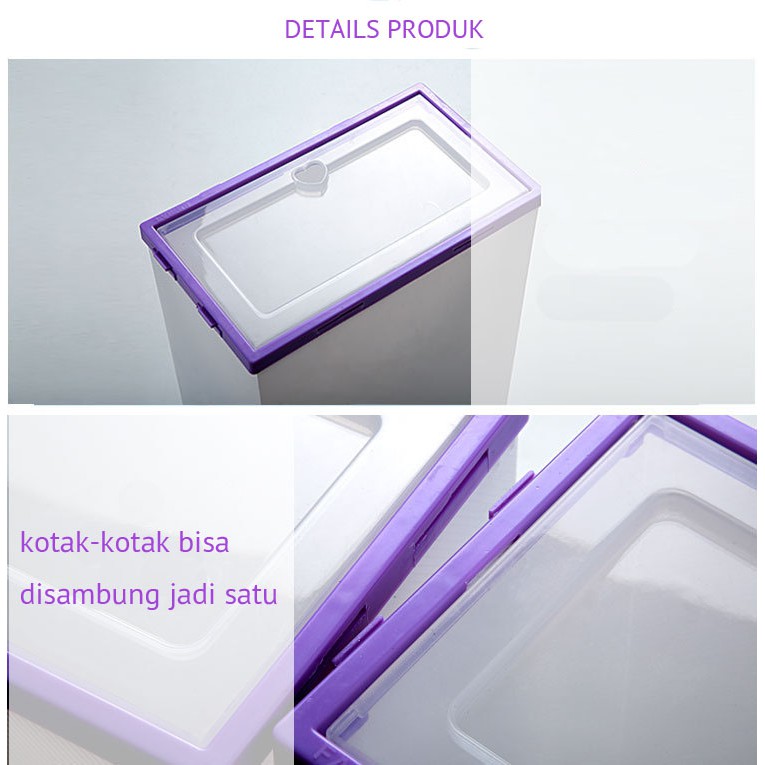 SB-001 Kotak Sepatu Plastik Transparan 1 Kotak Frame Serbaguna Shoes Box Portable