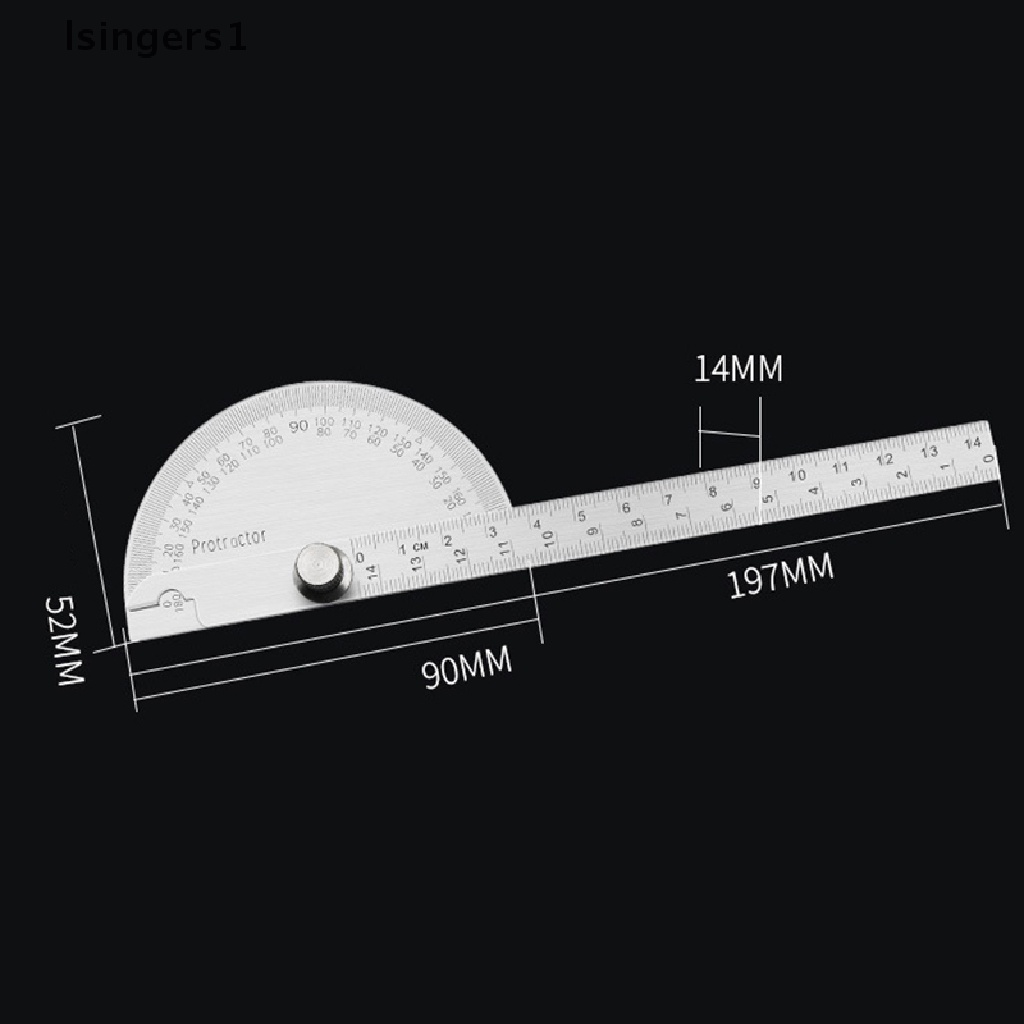 (lsingers1) Penggaris Goniometer 180 Derajat Bahan Metal Untuk Pengerjaan Kayu