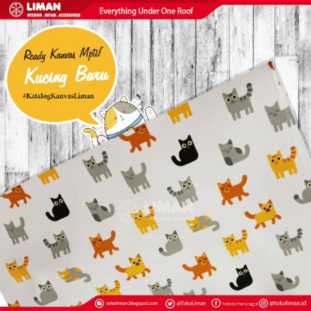 KANVAS POLYSTER MOTIF KUCING