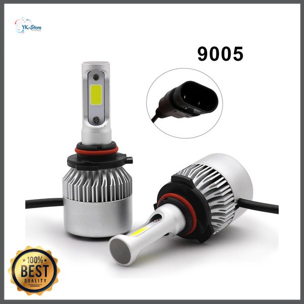 Lampu Mobil LED COB Headlight 8000LM 9005/HB3/H10 S2 Chip 2 PCS Silver Grab Medan