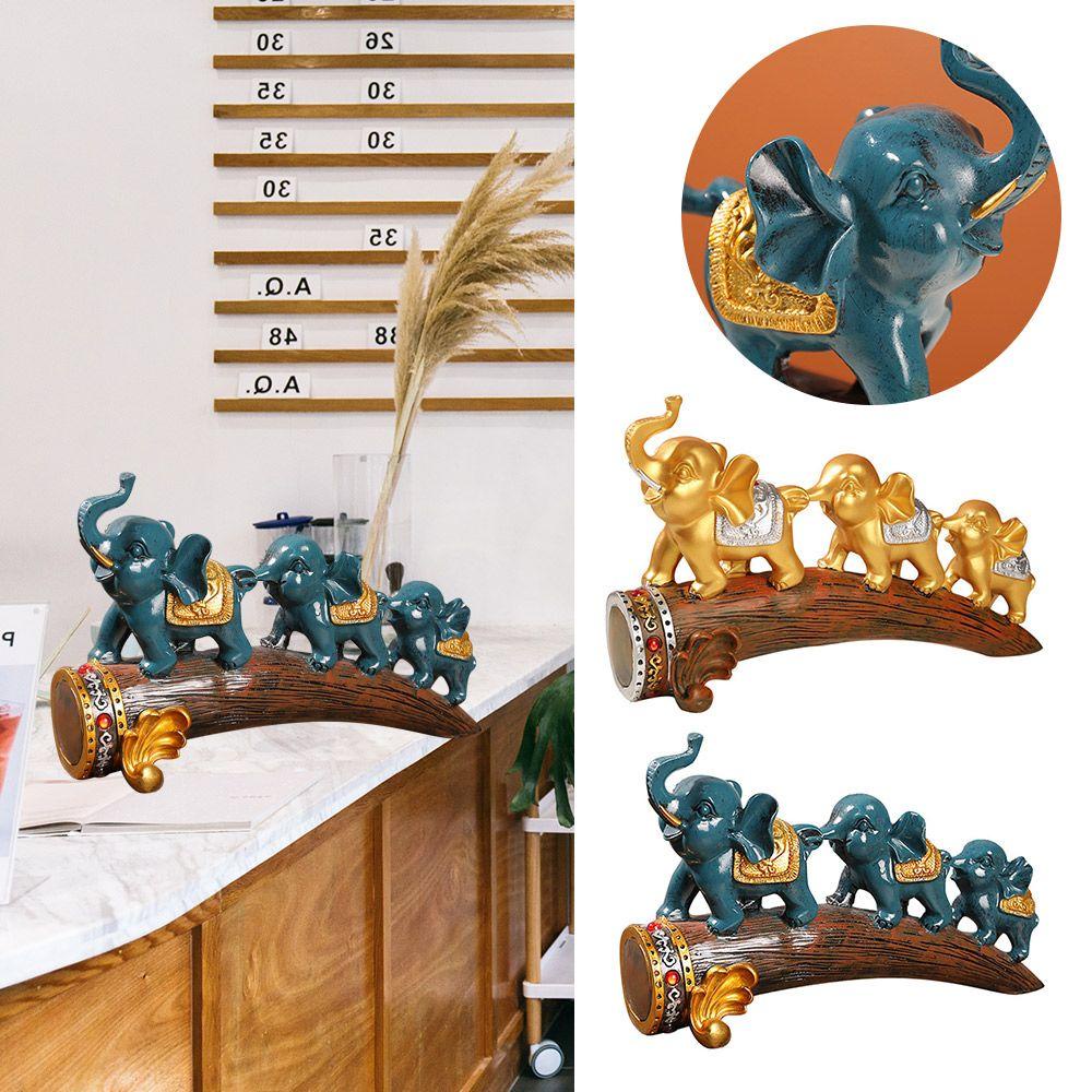 Ornamen Gajah Keberuntungan Bahan Resin Untuk Dekorasi Kamar Anak