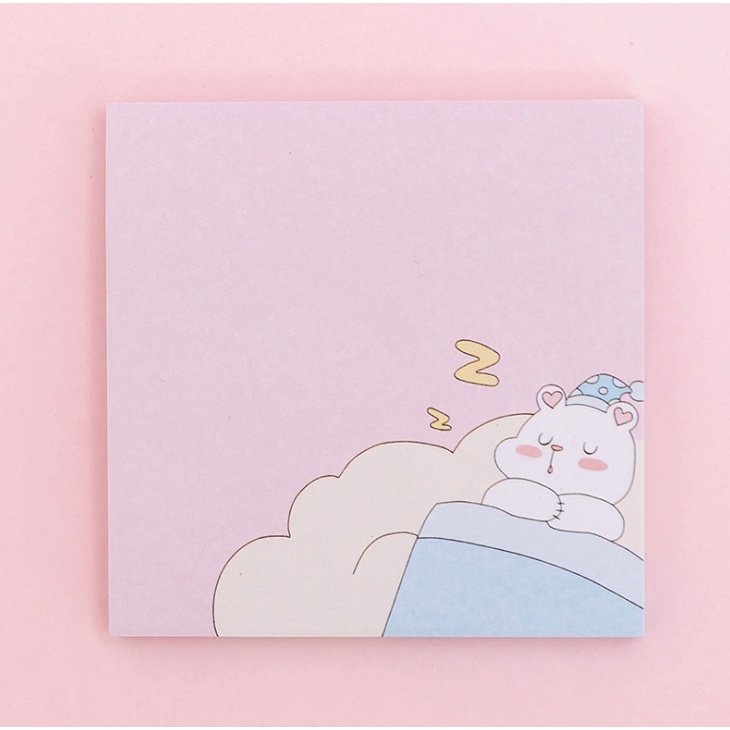 J2 - Sticky Notes Hamster Beruang Bear Lucu Memo Unik Note-winter bear