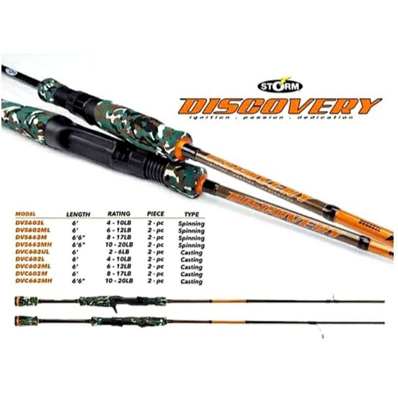 JORAN PANCING BC / BAIT CASTING / BAITCASTING STORM DISCOVERY 662MH 8 / 17 LB 10 / 20 LB 198 CM