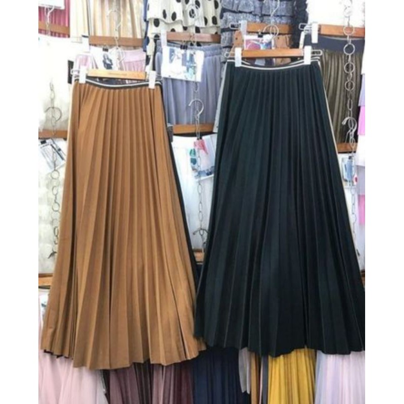Rok import list gold | Maxi skirt list gold fit xxl | rok mengkilat | rok import shiny