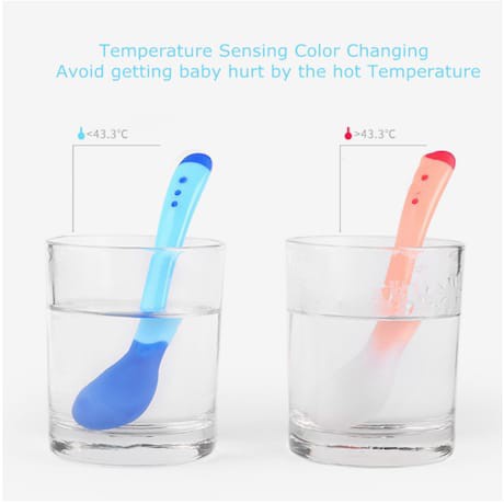 Sendok Makan Bayi Silicon Sensor Temperatur/Baby Safety Spoon Silicone BPAFREE