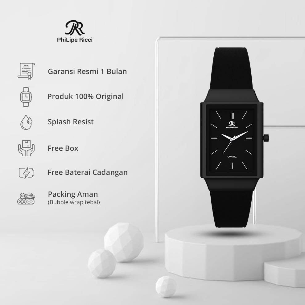 PhiLipe Ricci Jam Tangan Couple Original Analog Karet 6833 Free Box {Mjw31au22т}