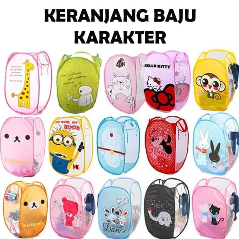 Keranjang Baju Kotor Karakter / Keranjang Lipat Baju Pakaian Kotor Lipat Laundry Bag Karakter