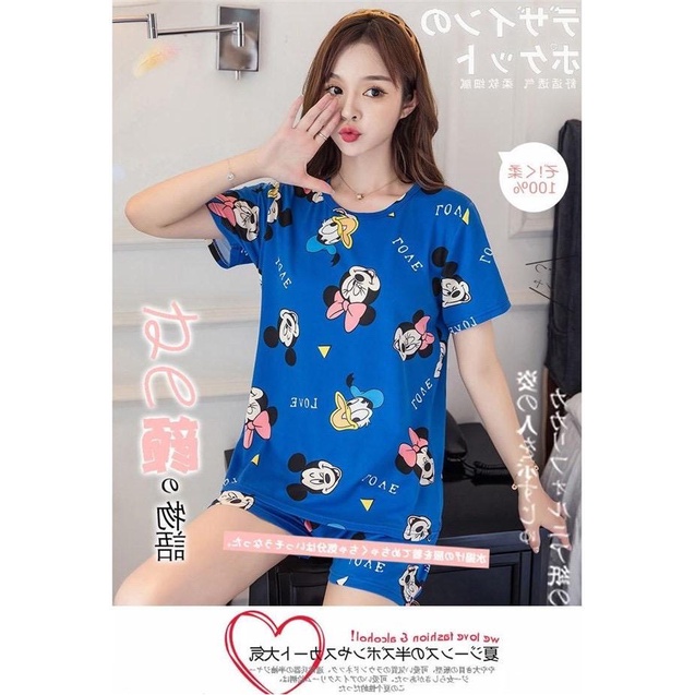 Baju tidur bahan spandek lengan pendek celana pendek