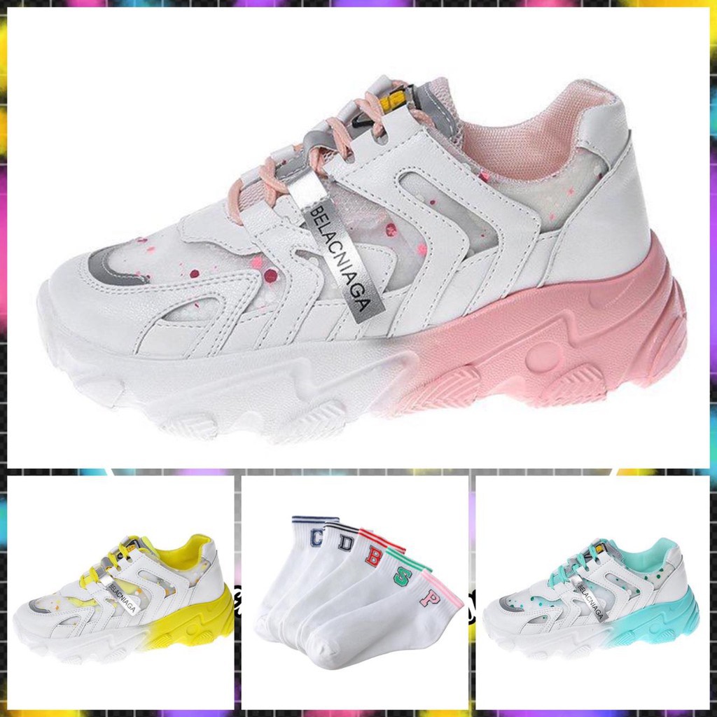 HelloMaster 6058 Sepatu sneakers wanita korea import casual shoes (free
