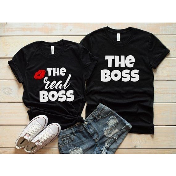 MYSTIQUE.ID-BAJU KAOS COUPLE BOSS T-SHIRT LUCU DAN AESTHETIC