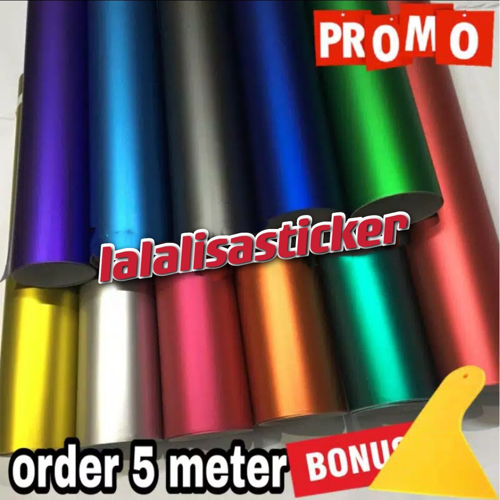 STICKER SKOTLET MOTOR CROM DOFF METALIK / STIKER WARNA kROM DOFF METALIK / SKOTLET METALIK DOFF