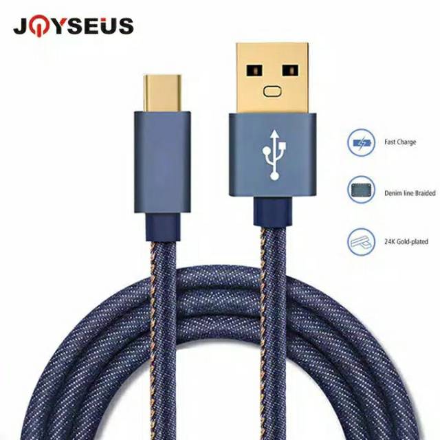 JOYSEUS Micro USB / Type-C USB Cable Cowboy Braided Gold-plated Plug