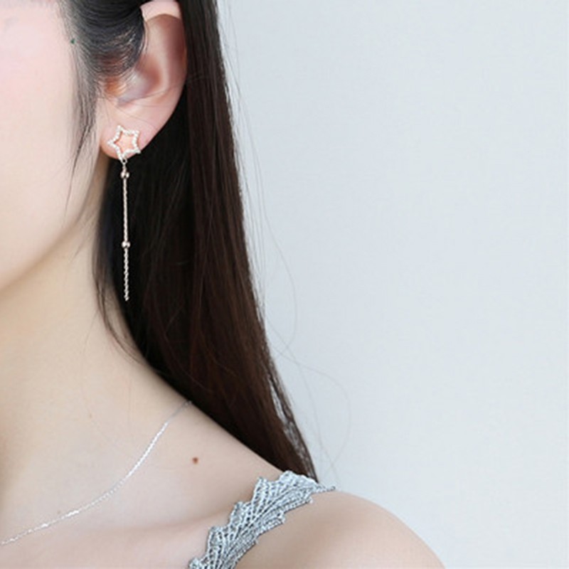 925 anting perak sterling anting-anting wanita dengan perhiasan fashion berlian ED1-4