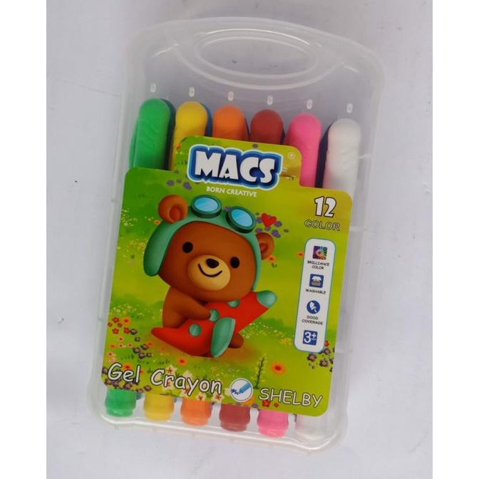 

Gel Crayon 12 Warna Macs