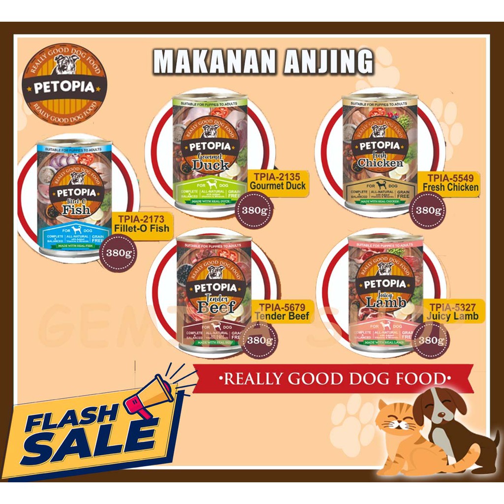 PETOPIA DOG FOOD 380G - MAKANAN ANJING BASAH