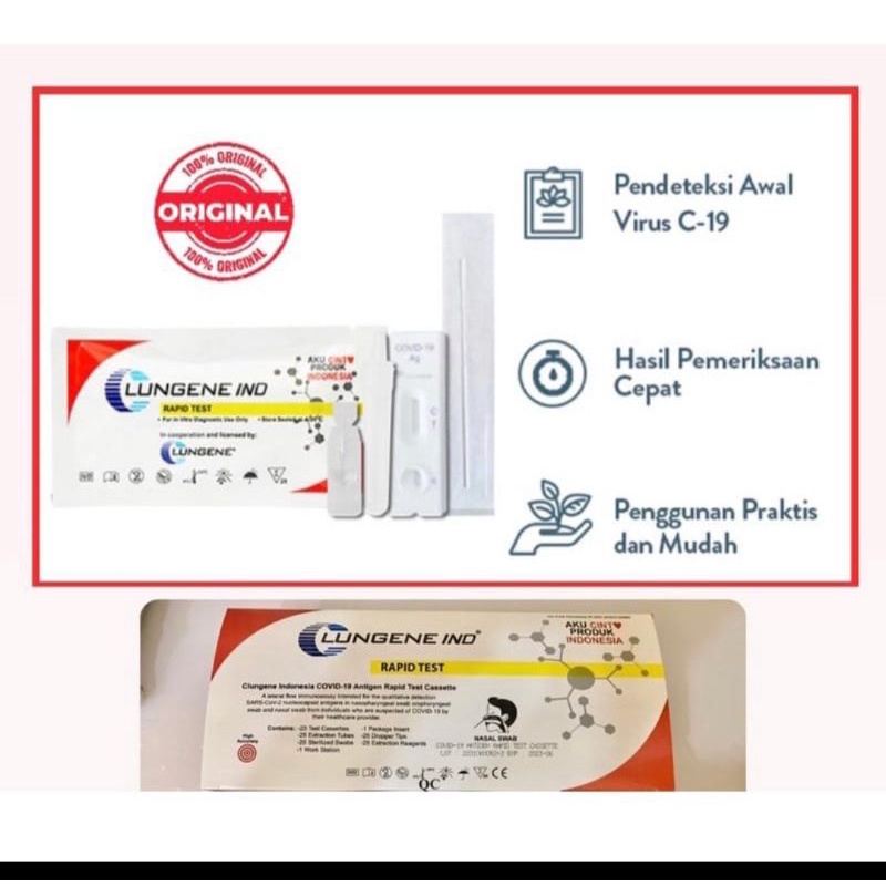 Alat Rapid Swab Test Antigen Clungene Lungene Tes Mandiri Original Asli Swap