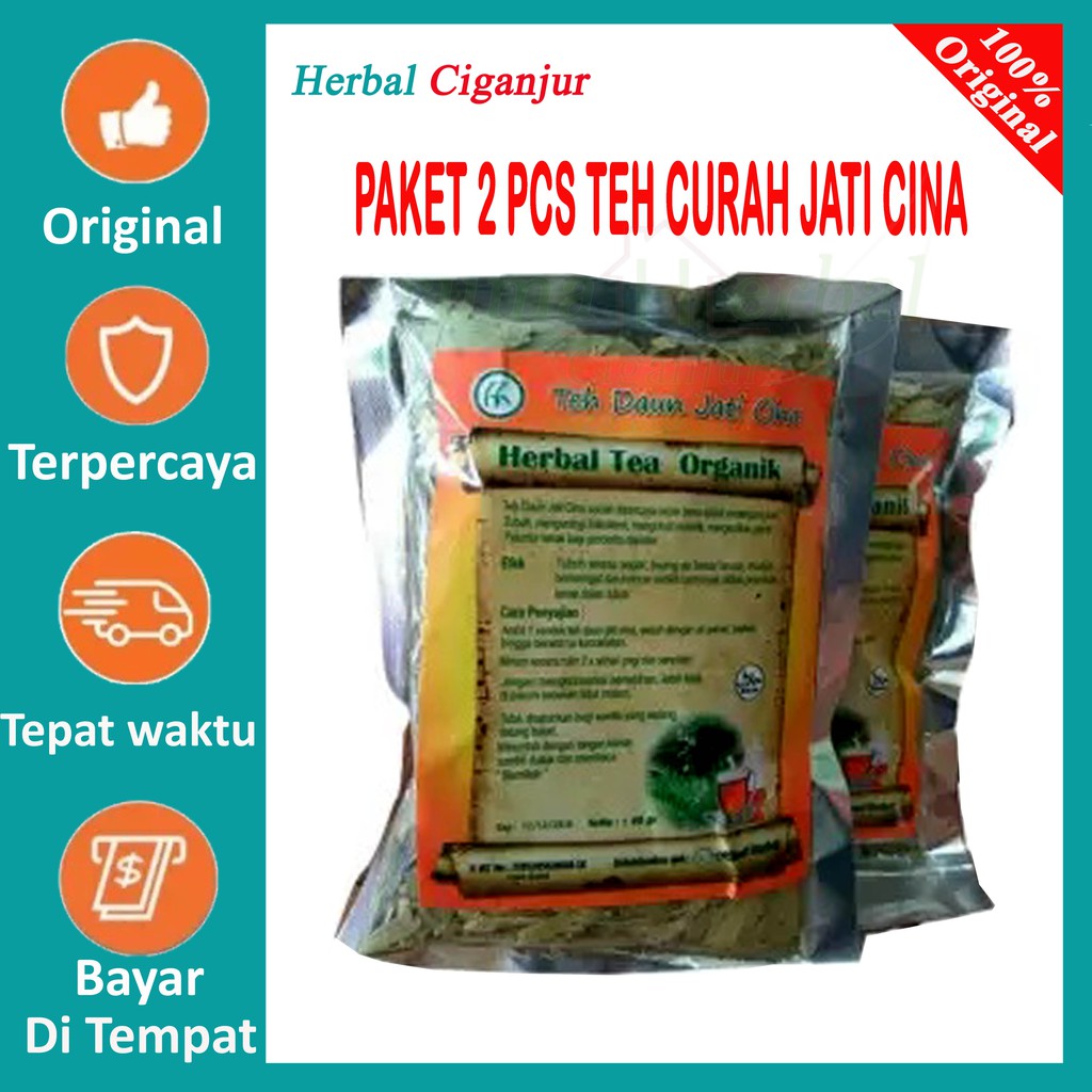 [ PAKET 2 pcs ] Teh JATI CINA Teh Curah 100% organik  40gr