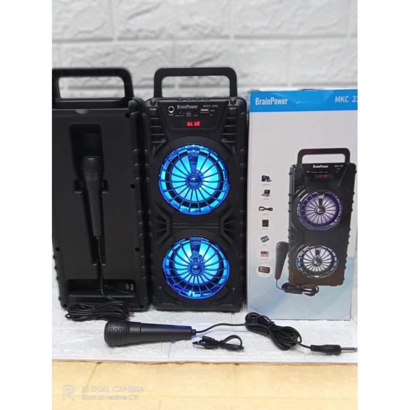 [ WITH MIC KARAOKE ] Speaker Bluetooth MKC-232 LED Extra Bass