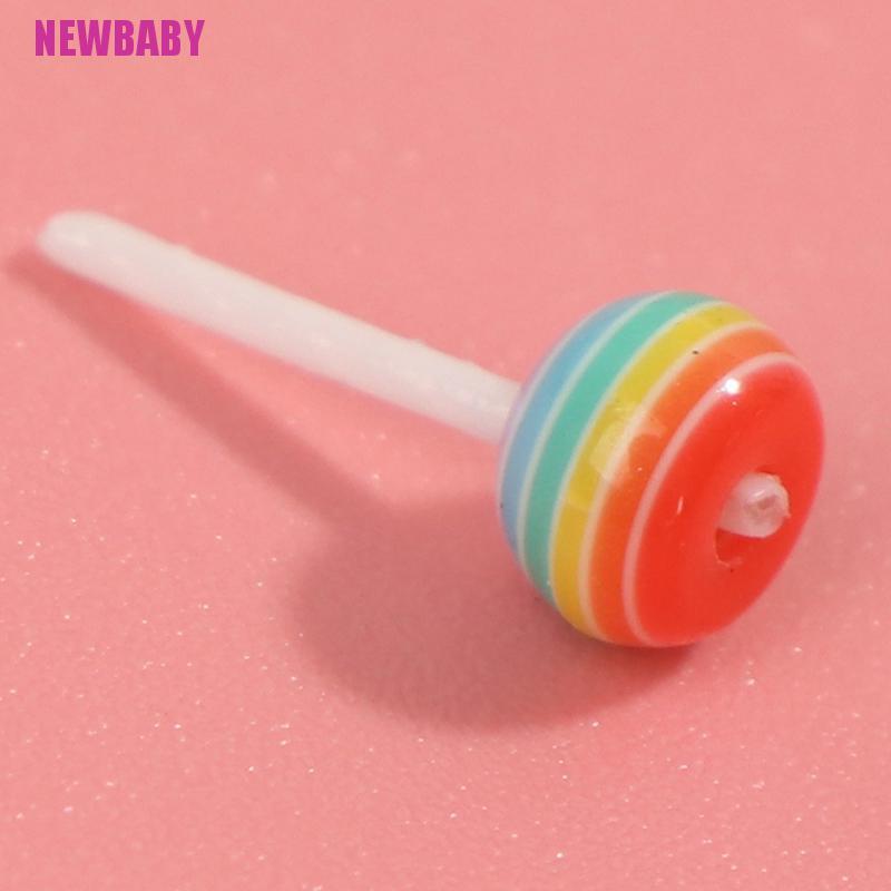 [NEWBABY] 1/12 Dollhouse Miniature Food Dessert Sugar Lollipops With Case Holder Candy