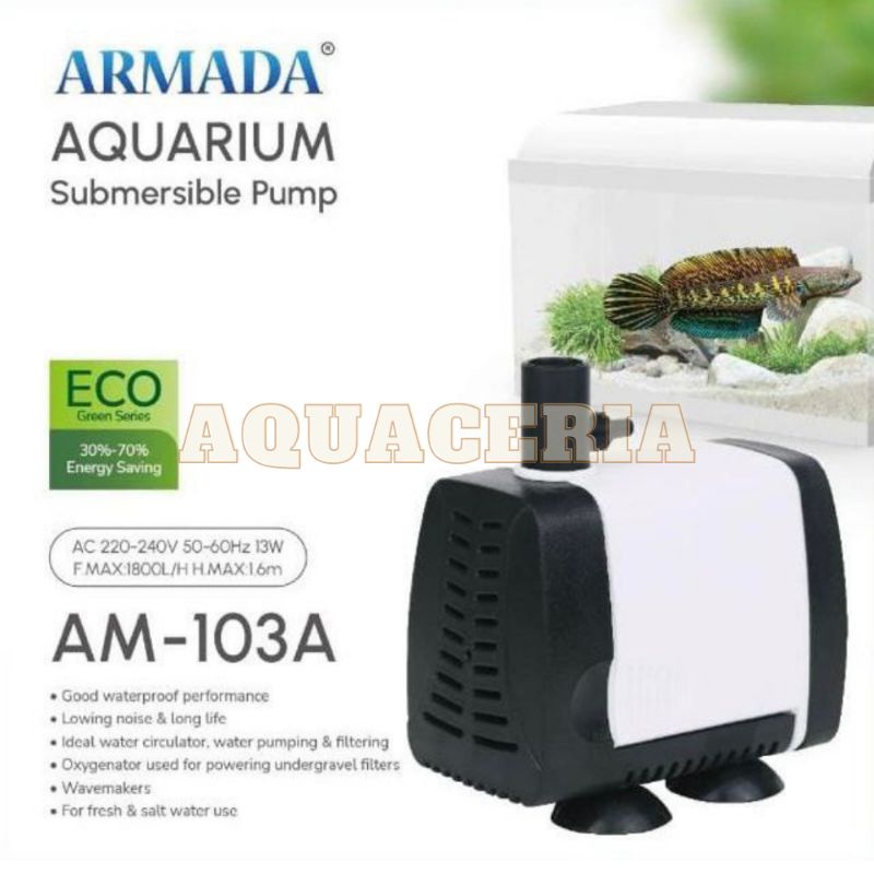 Pompa celup Aquarium kolam ARMADA AM-103A Mesin Pompa Air high Quality 1800 L/H