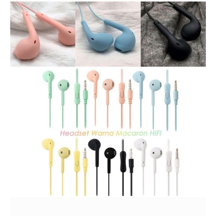 HEADSET MACARON U19 HIFI STEREO EXTRA BASS HANDSFREE MATTE COLOURFUL EQRPHONE