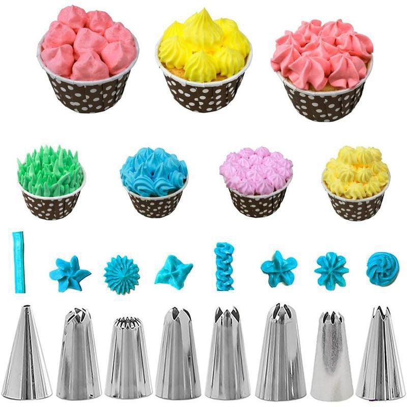 (BOW) Spuit Kue 14 Pcs/ Set  Cetakan Dekorasi Bunga Kue Hias Kue 4W0Q44