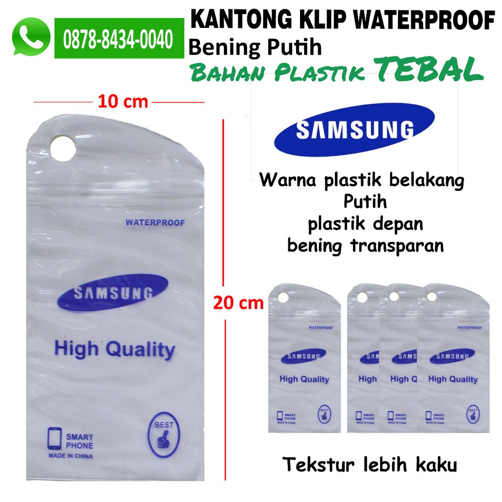 Packing Plastik Waterproof HP 10x20 cm/Klip Pembungkus Kemasan Bening 1 Pack Pembungkus HP Ojol