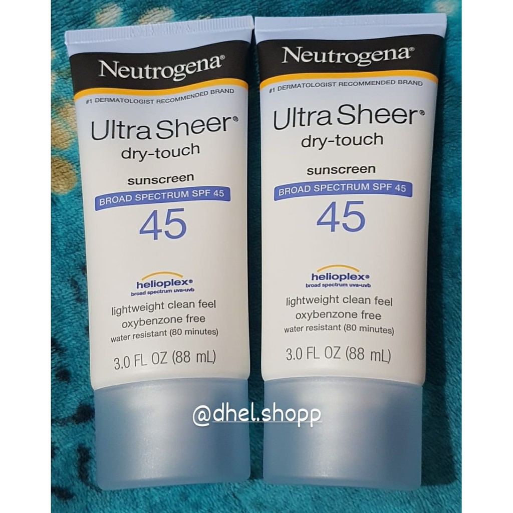 Neutrogena Ultra Sheer Dry Touch Sunscreen Broad Spectrum Spf 45 88ml Shopee Indonesia