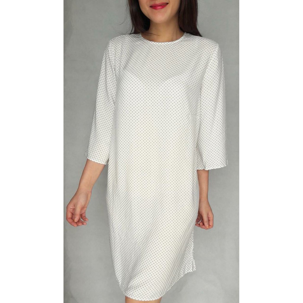 Murah sale dress putih print katun hnm branded murah