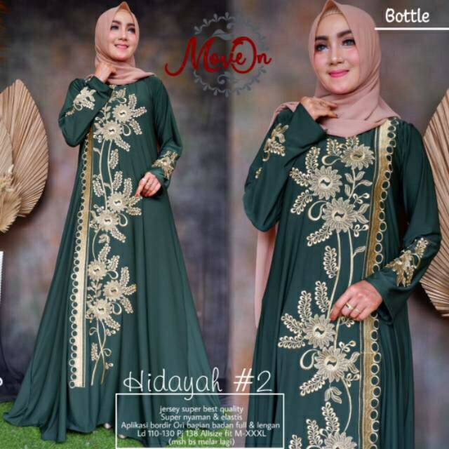 HIDAYAH #2 MAXY - GAMIS BORDIR PREMIUM BEST SELLER ORIGINAL SOLO