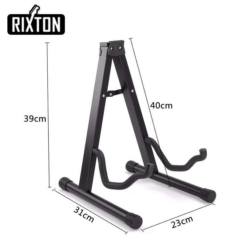 Rixton Lipat Lantai Gitar Stand Holder Portabel Lipat Ringan Floor Stand