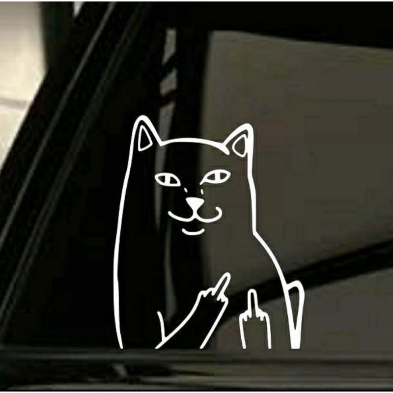 Sticker Mobil Kucing Jari Tengah Untuk Kaca Belakang