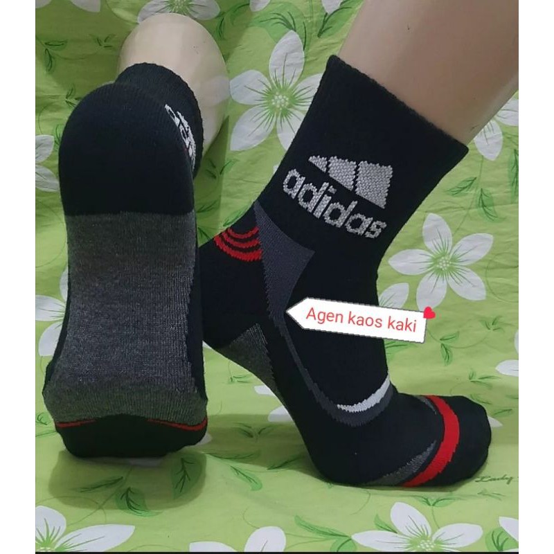 kaos kaki sport Adidas pria &amp; wanita dewasa bahan tebal &amp; tidak panas ANTI BAUH DAN BAKTERI