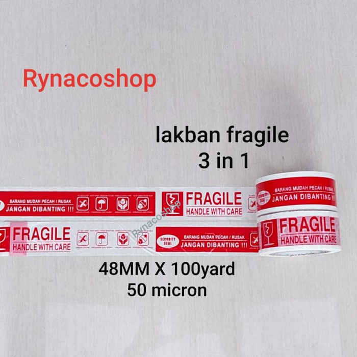 

Diskon Lakban Fragile Premium 3 In 1 ( 48Mm X 100Yard ) Murah