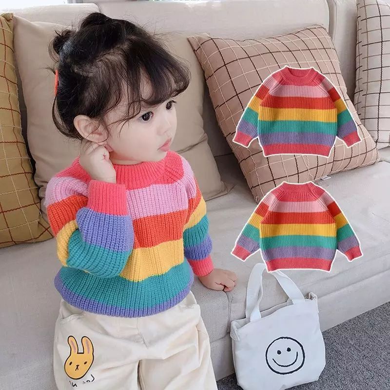 baju anak / sweater anak / jaket anak / sweater rajut anak / atasan rajut anak / swaeter rainbow