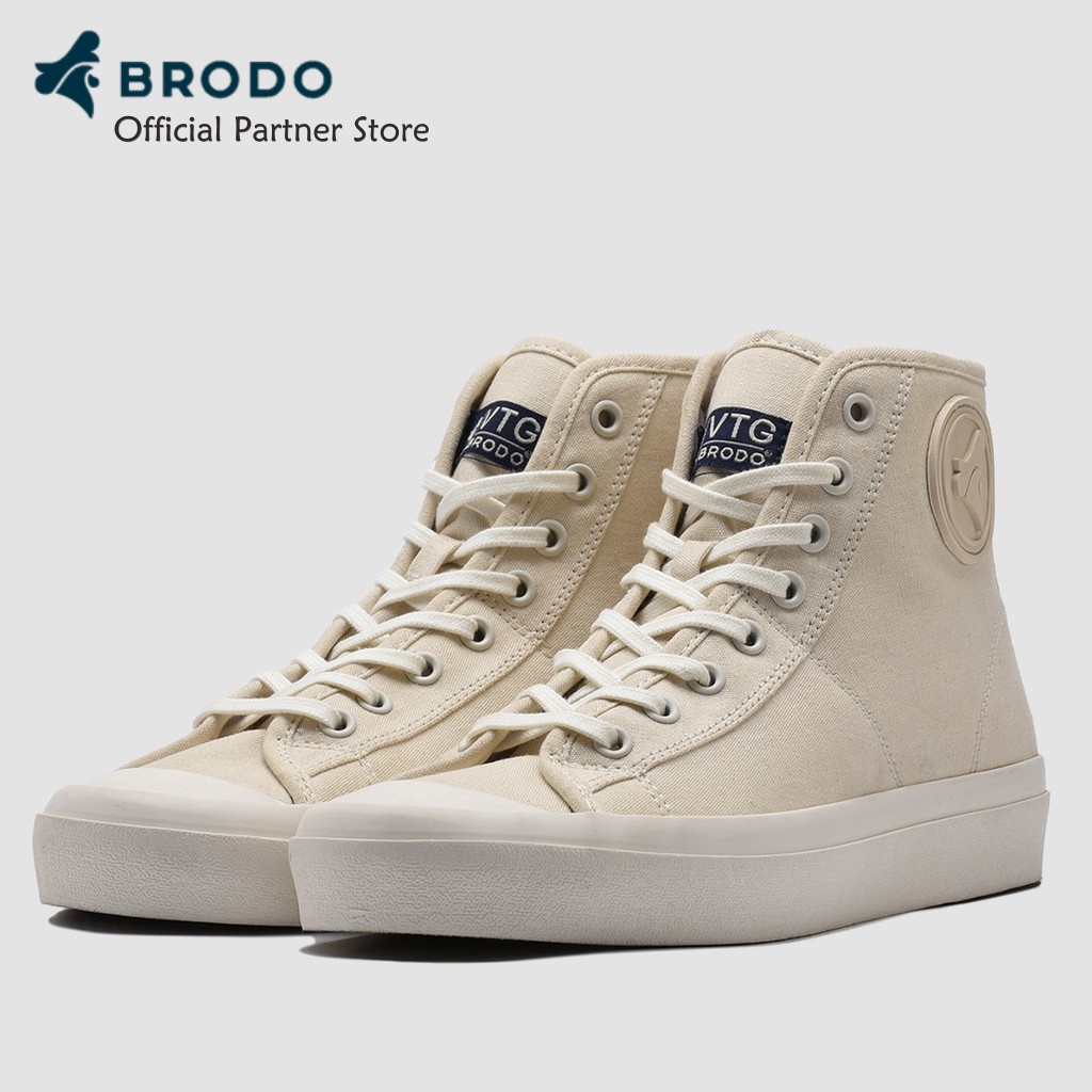 SNEAKERS PRIA SNEAKER BRODO ORIGINAL VTG V2 HI NATURAL WHITE WS