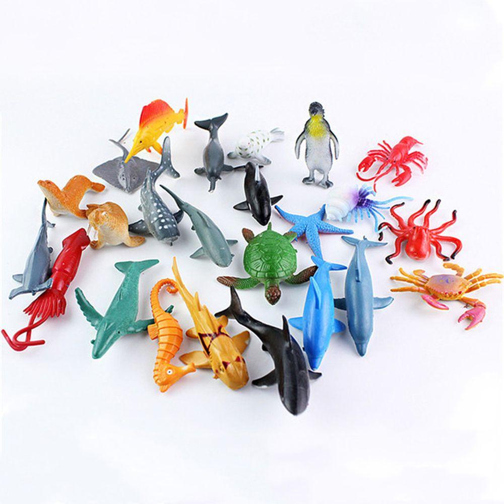 Lanfy Action Figure 24pcs/ Kognisi Banyak 6CM Hewan Laut Koleksi Mainan Model PVC