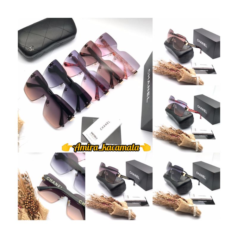 [BISA COD√]Kacamata Fashion Wanita Kacamata Sunglasses/chanel/Lensa UV Super Premium