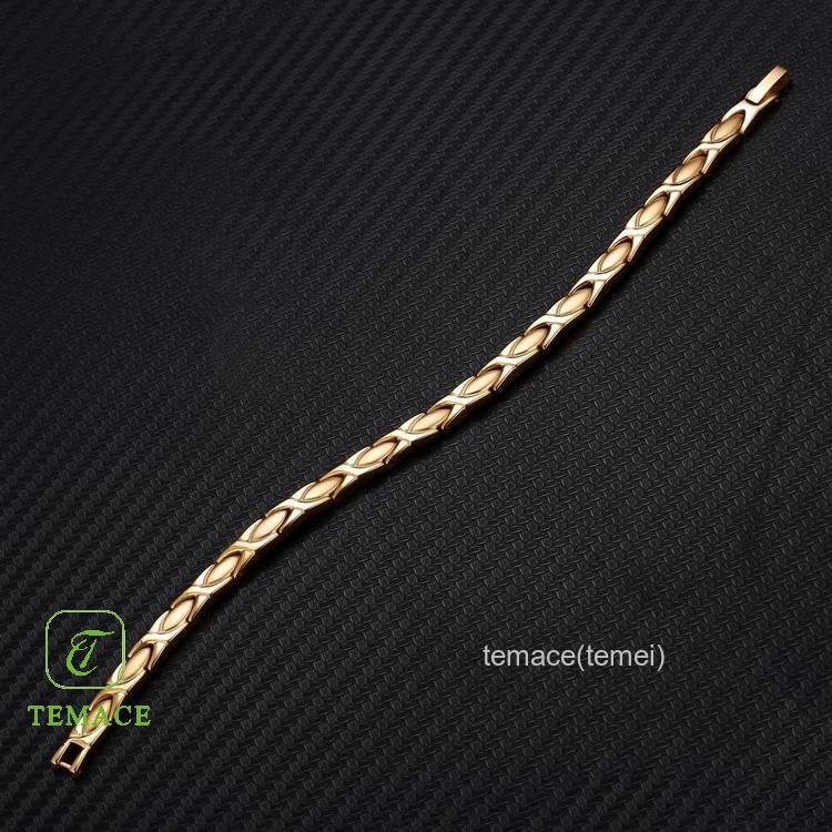 Gelang Titanium Anti Karat Kualitas Tinggi Warna Rose Gold 18K untuk Wanita g932210 #