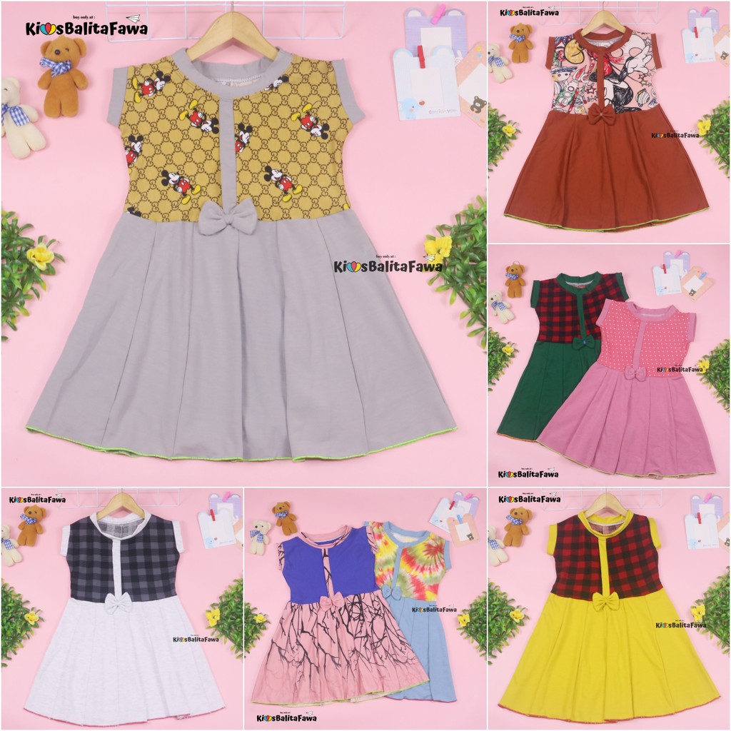 Dress Lala uk 5-6 Tahun / Dress Anak Perempuan Cewek Baju Dres Batik Murah Casual Pesta Yukensi Adem