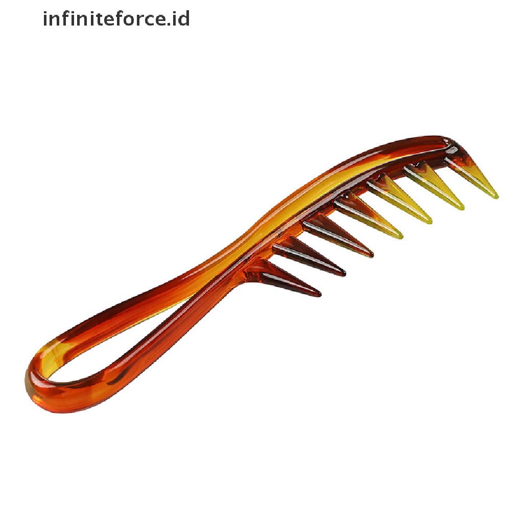 (Infiniteforce.Id) Sisir Rambut Anti Statis Model Gigi Lebar Warna Amber