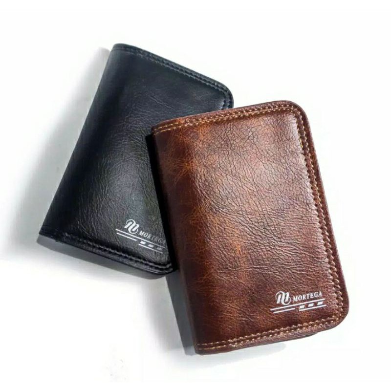 Dompet Kulit Pria MORTEGA M-501 Ukuran Tanggung Model Berdiri Dompet Kulit Kualitas Super PREMIUM