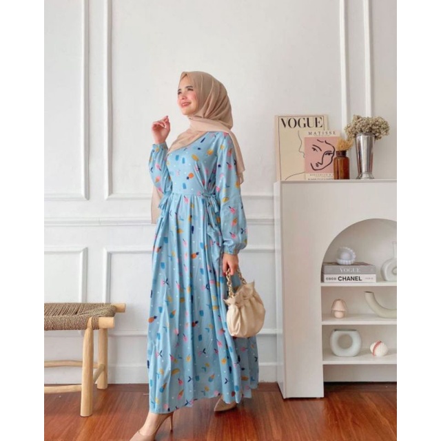 GAMIS MILEA SAKU DEPAN DRESS WANITA BUSUI RAYON