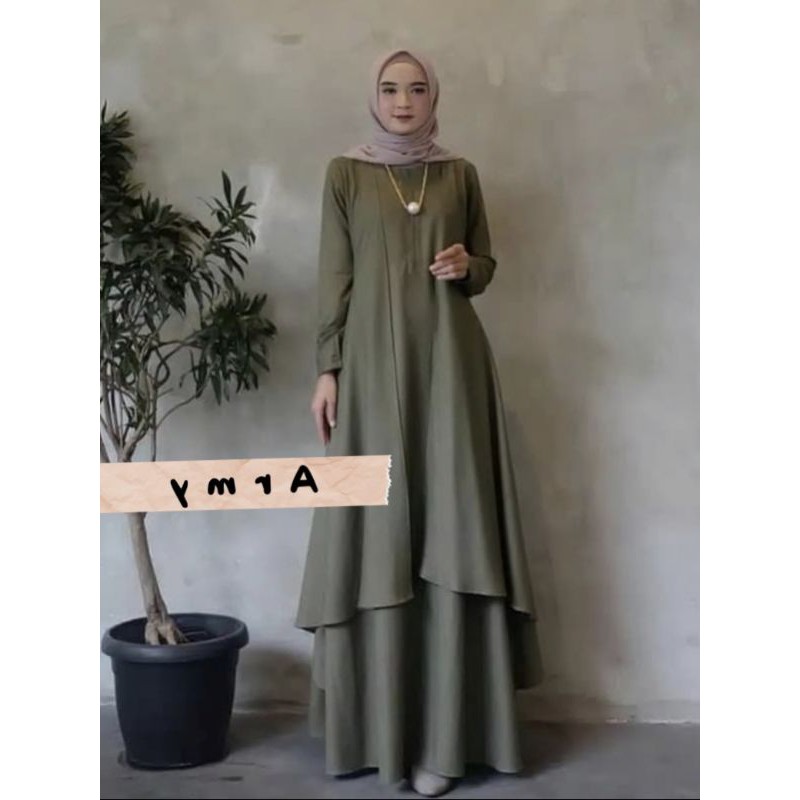 Gamis Aluna Maxi dress wanita jumbo M.L.XL.XXL