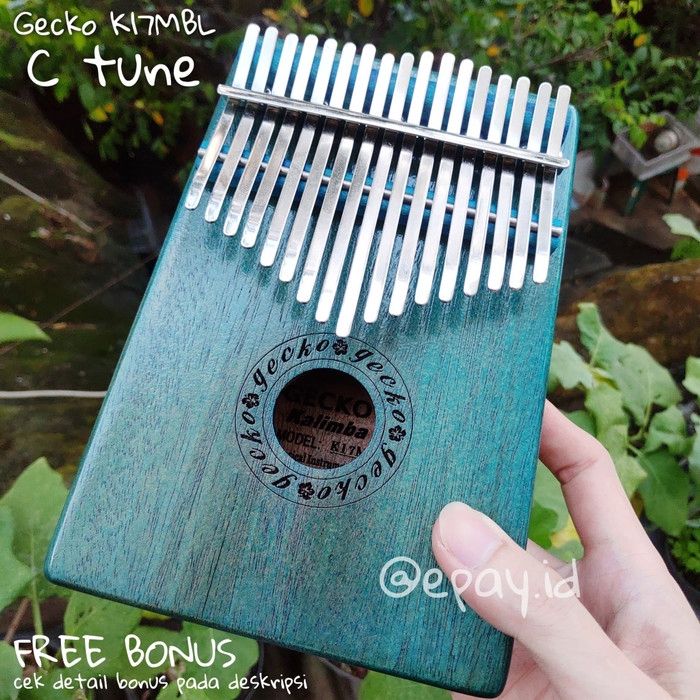 GECKO K17MBL Kalimba 17 Keys Solid Mahogani Wood + Hardcase FREE BONUS Mbira April Yang