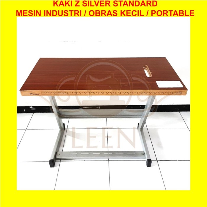 Kaki Mesin Jahit Industri/ Obras Kecil Portable Z Silver Standard LEEN