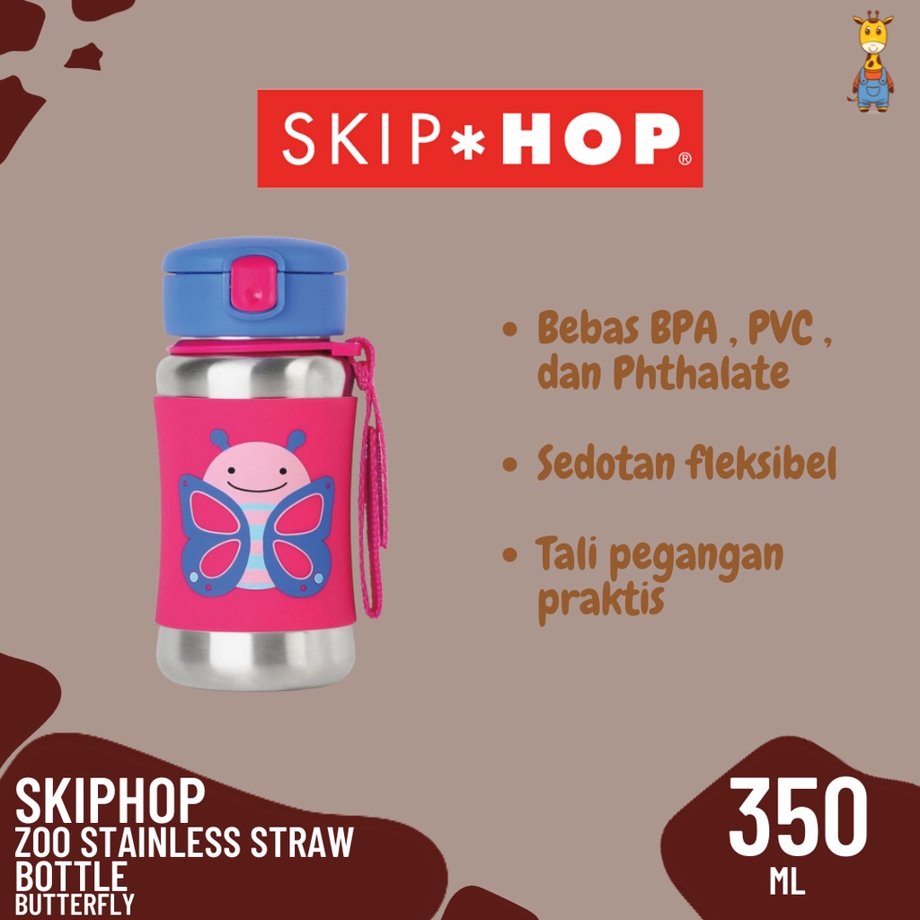 SkipHop Zoo Stainless Straw Bottle